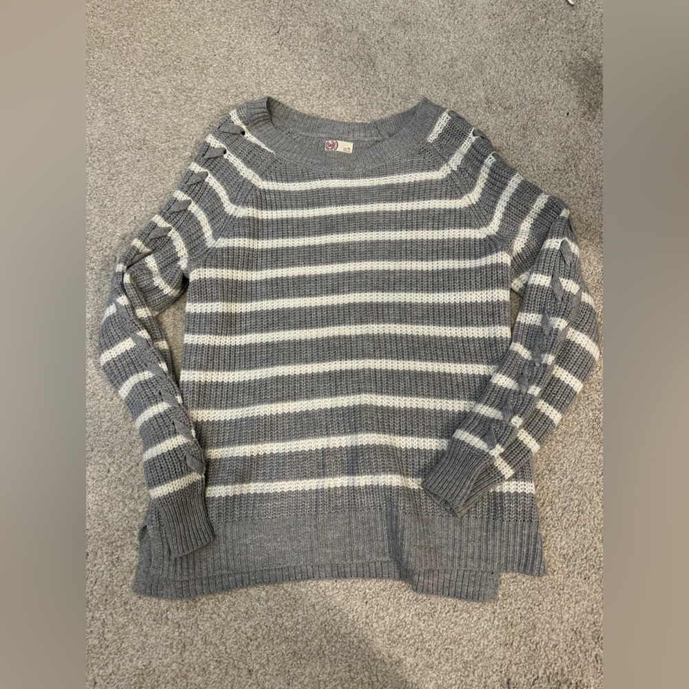 Sonoma grey & white striped sweater